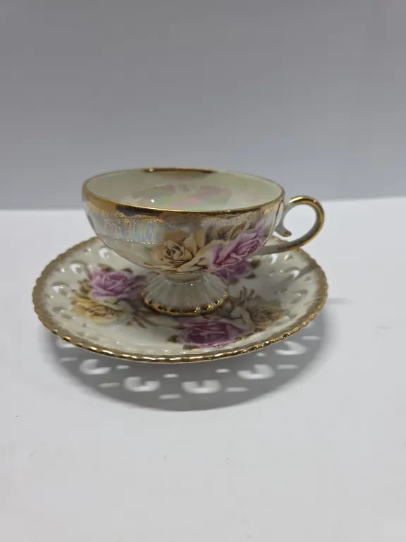 Decorative Floral Teacup & Saucer