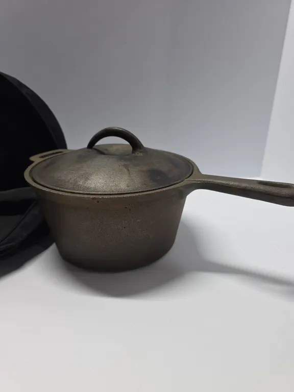 Vintage Cast Iron Saucepan with Lid
