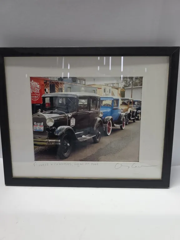 Framed Classic Automobile Photograph