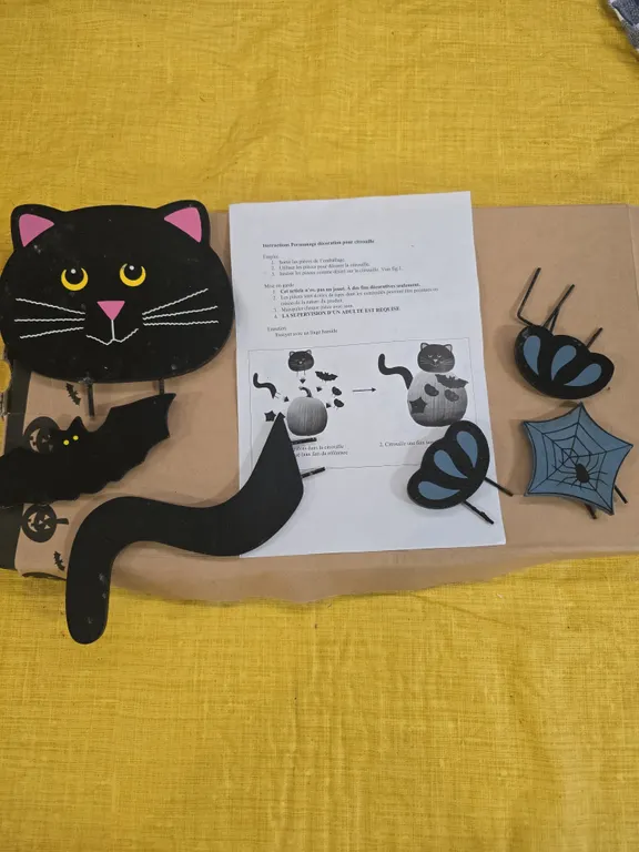 Black Cat Halloween Decor for Pumpkin