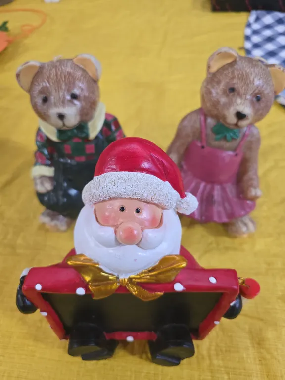 Christmas Bear & Santa Figurines