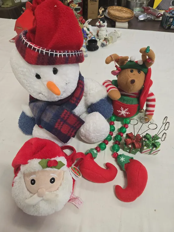 Snowman, Santa & Reindeer Plush Decor