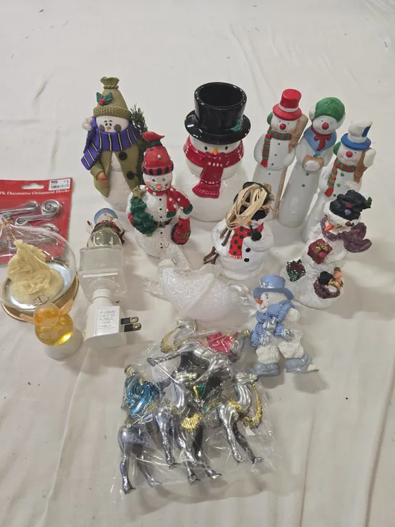Assorted Snowman & Christmas Figurines