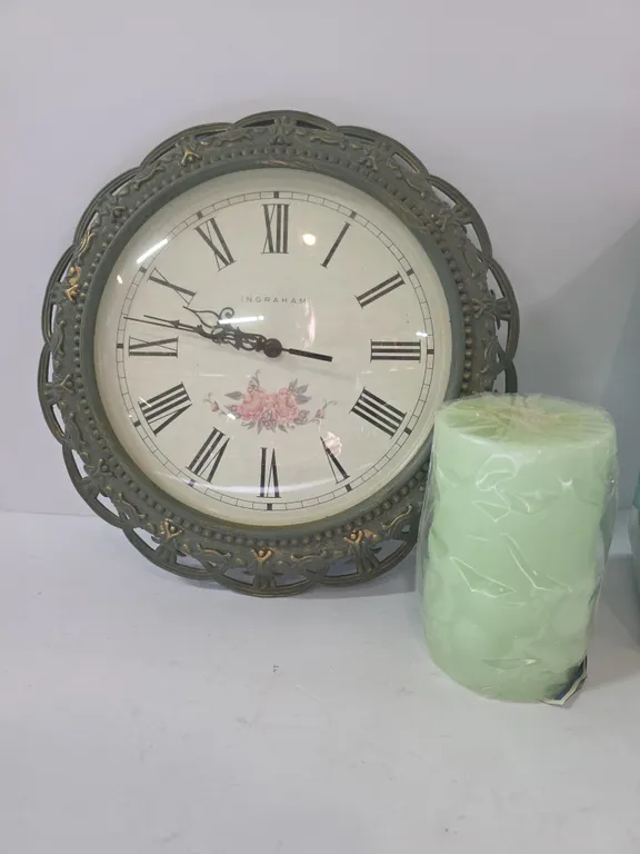 Decorative Wall Clock & Candle