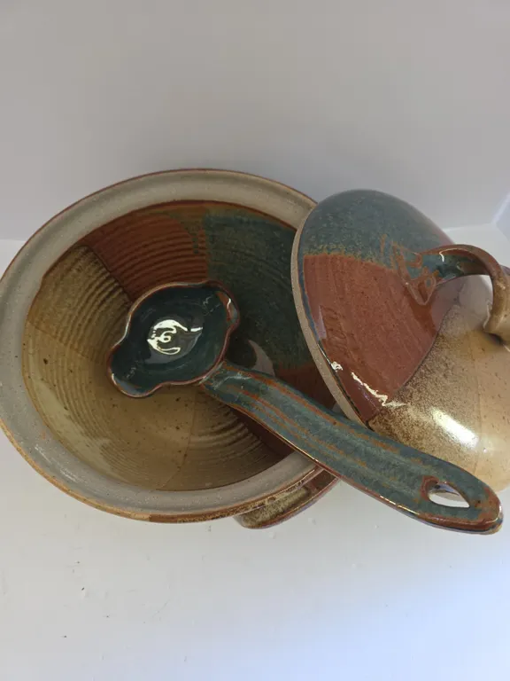 Brown Pottery Covered Casserole Dish