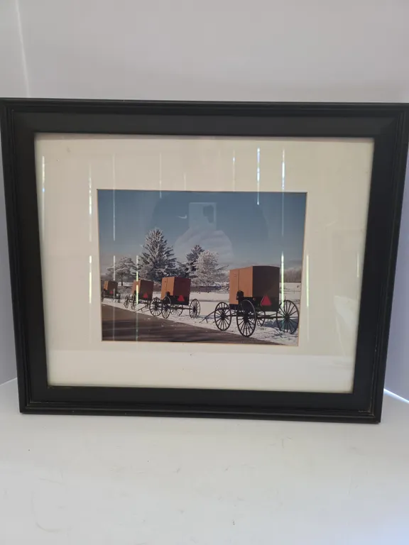 Framed Winter Village Art Print
