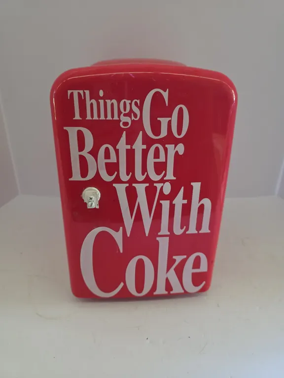 Coca-Cola Things Go Better With Coke Small Refrigerator Works