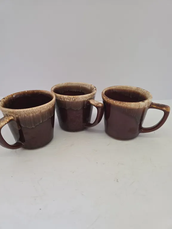 Mccoy USA Brown Pottery Mugs - Set of 3
