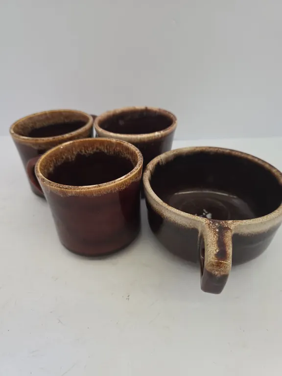 USA McCoy & WS Marked Pottery Mugs - Set of 4
