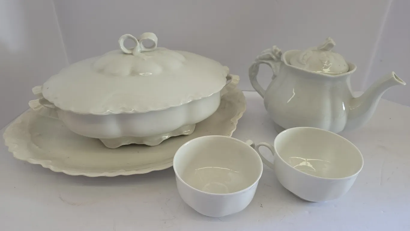 Haviland France White Porcelain Tea & Serving Set