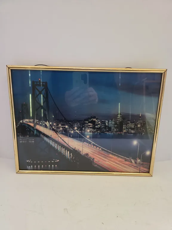 Framed Night Bridge / Cityscape Print