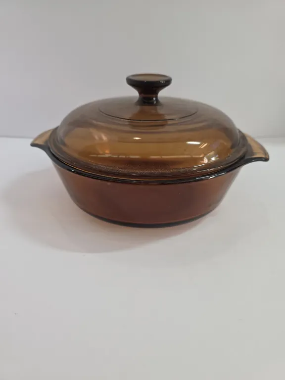 Anchor Hocking Amber Glass Covered Casserole Dish