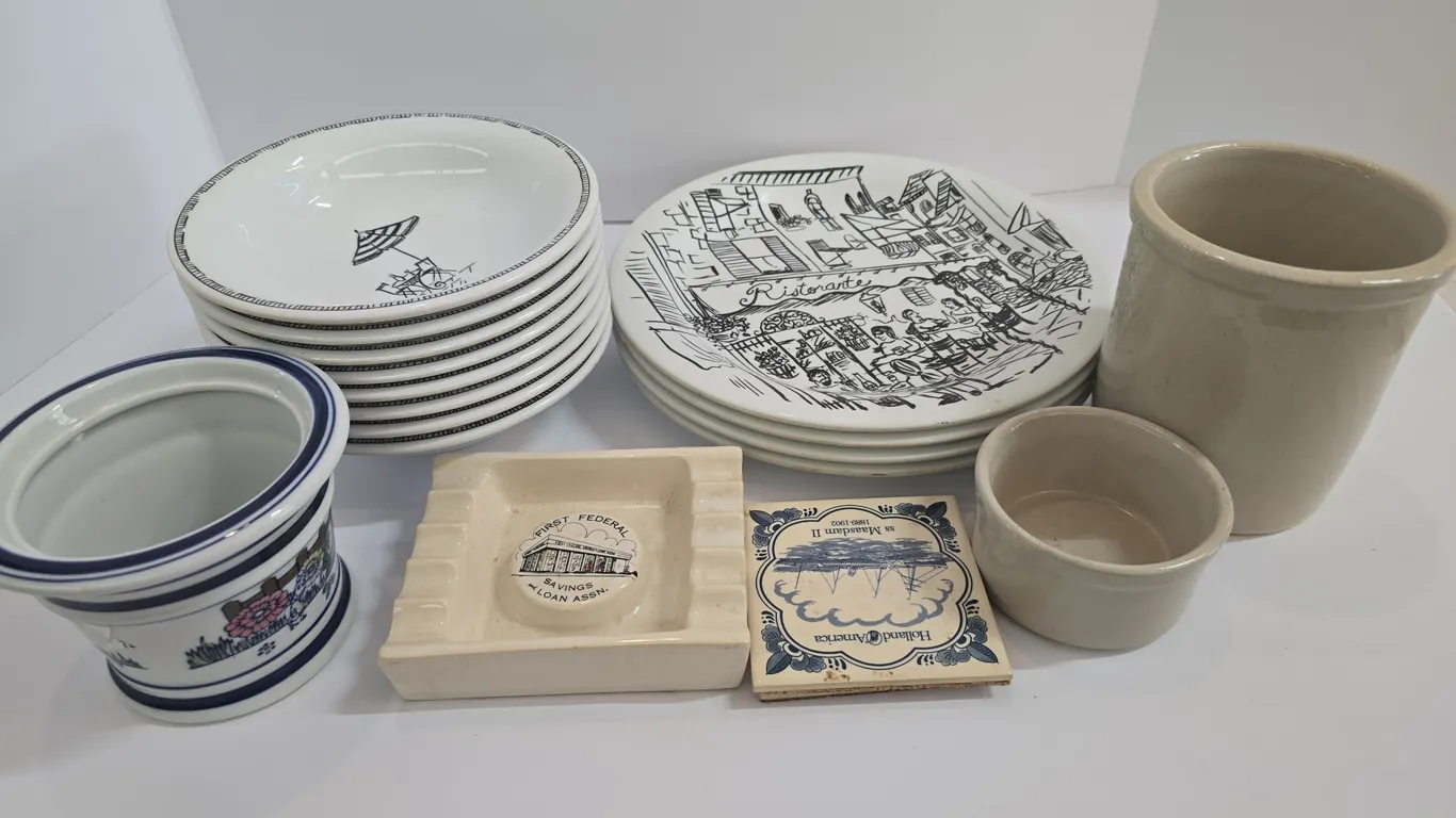 Assorted Stoneware & Transferware Dishes