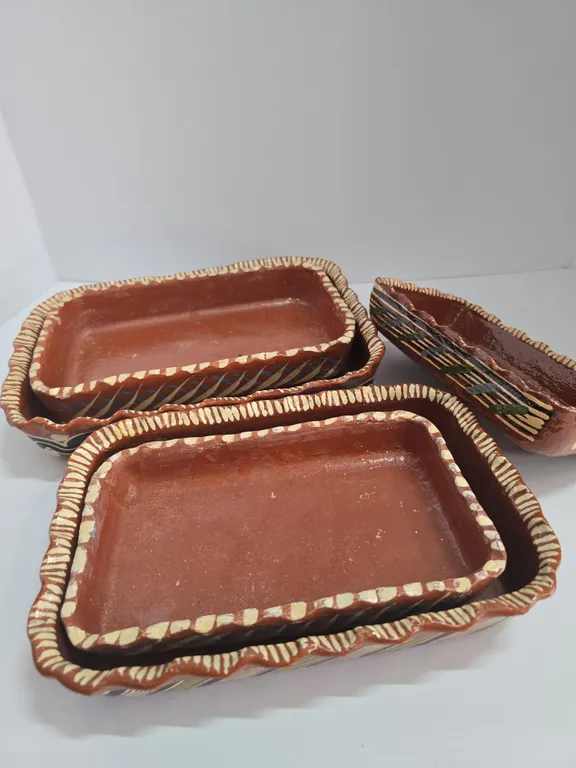 Brown Pottery Rectangular Baking Dishes