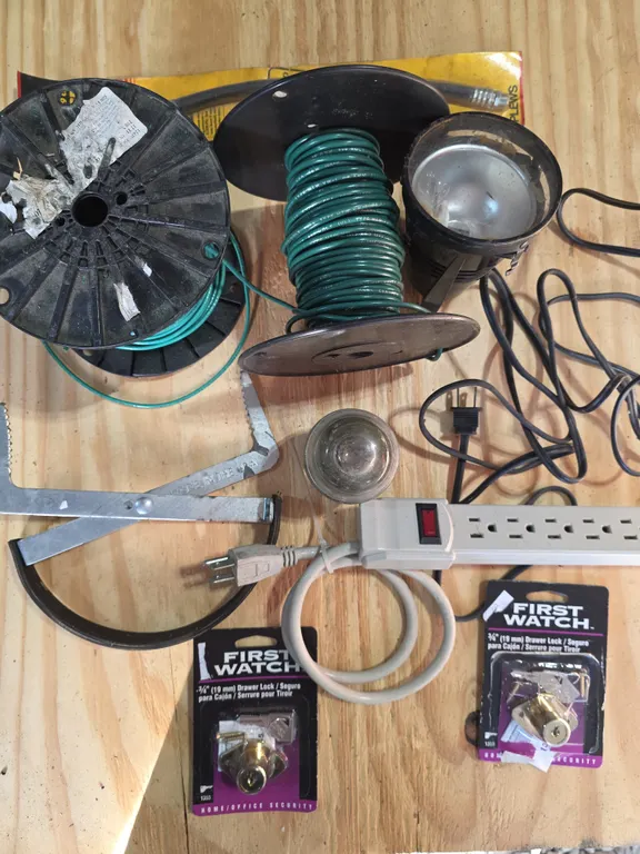 Electrical Wire, Lights & Hardware Lot