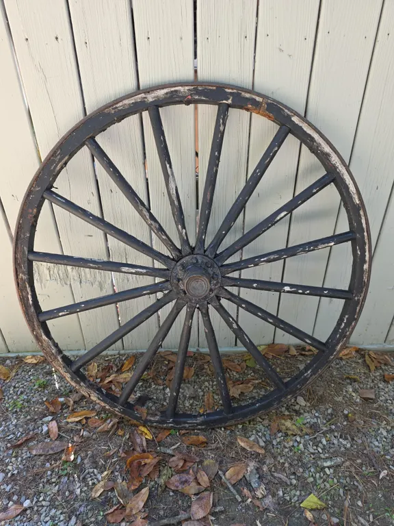Vintage Wooden Wagon Wheel