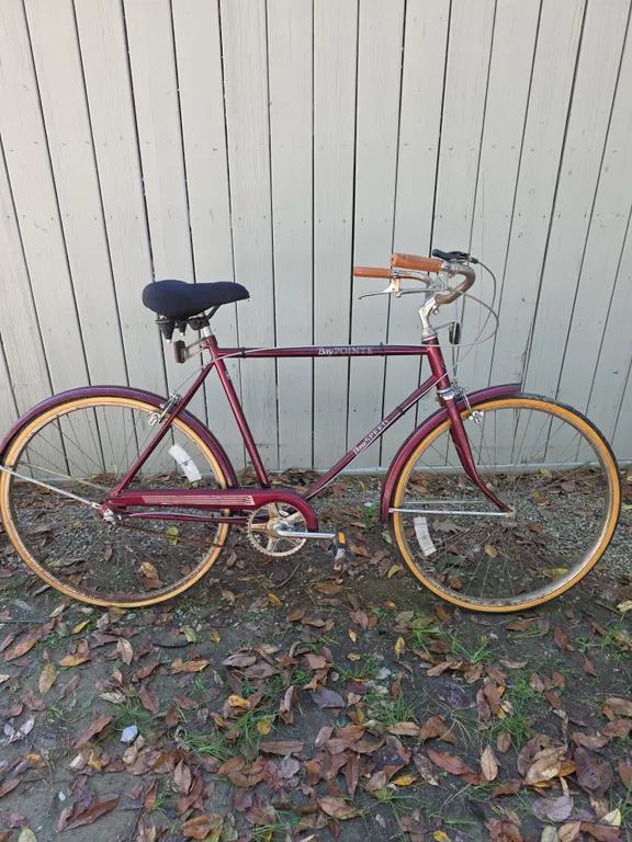 Vintage Bay Pointe Three Speed Road Bike Burgundy Red Cruiser Bicycle