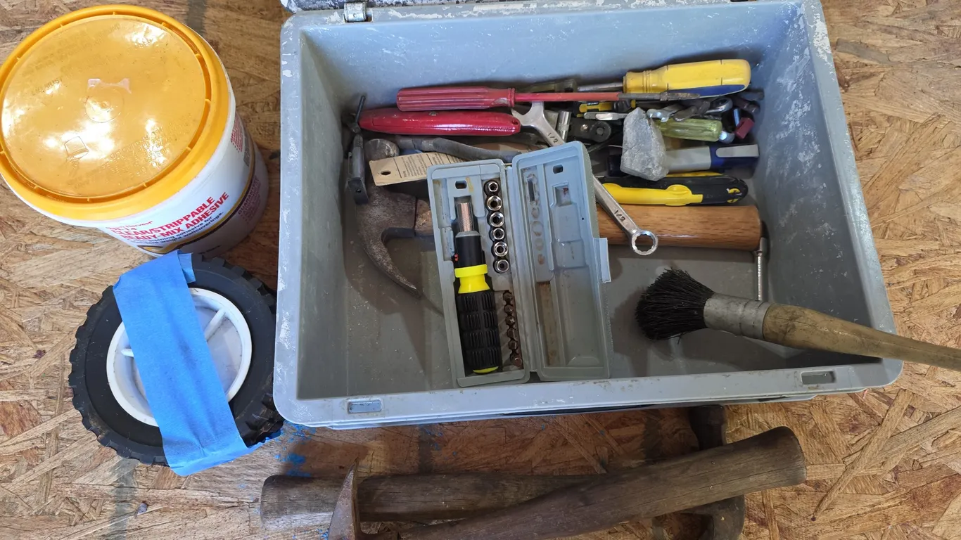 Metal Tool Box with Assorted Tools