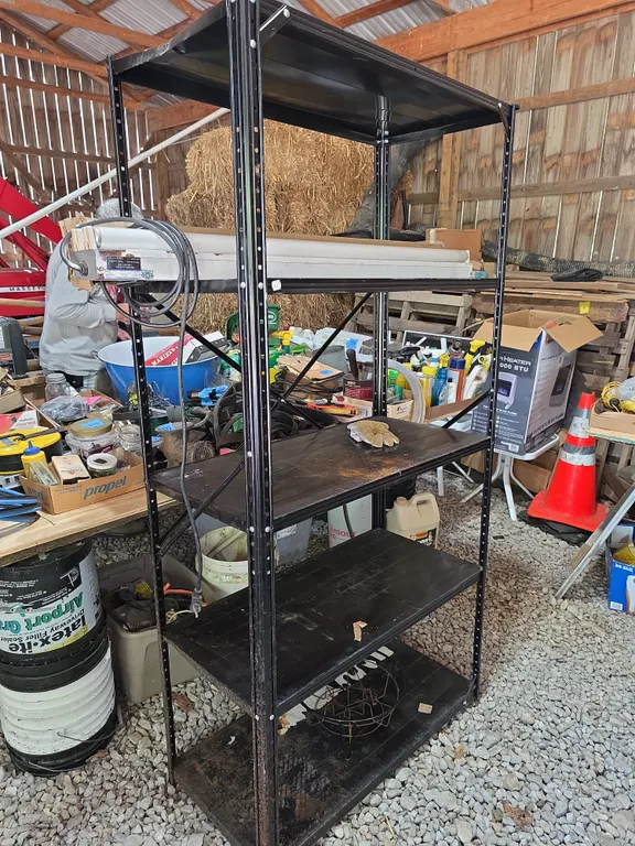 Metal Utility Shelving Unit/ Shop Lights