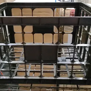 Black Plastic Storage Milk Crate Open Grid Sides