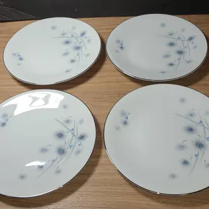 Noritake Progression China Blue Hill 4 Dinner Plates Japan