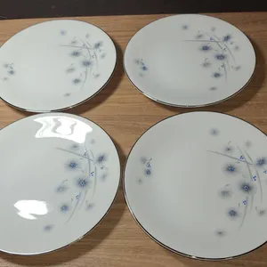 Noritake Progression China Blue Floral Plates Set of 5