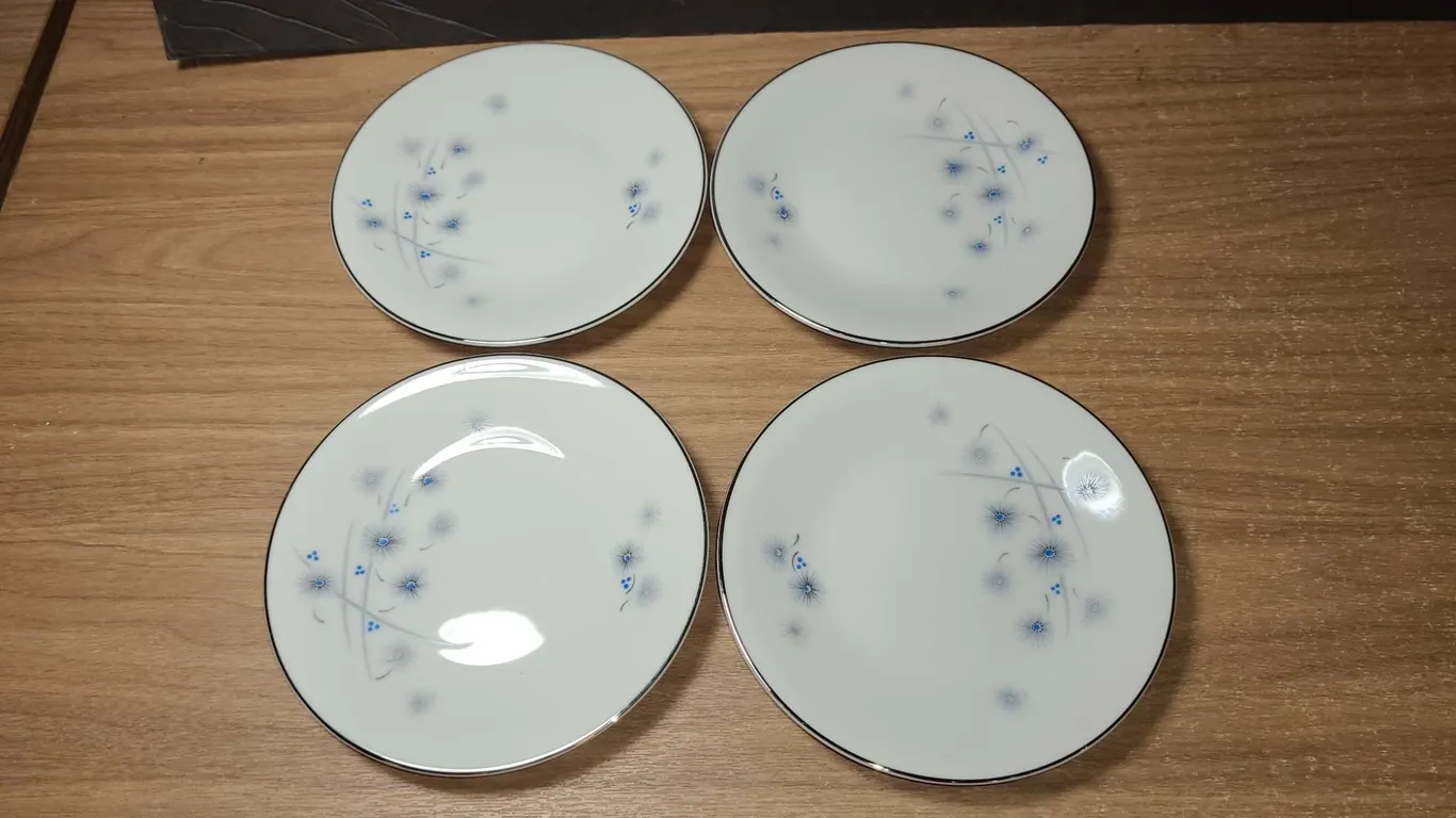 Noritake Progression Blue Charm Bread Plates Set of 4