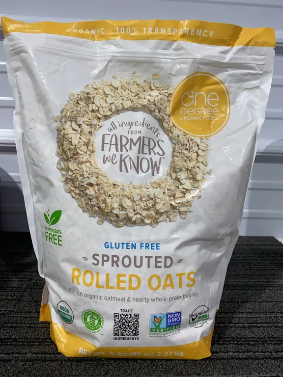 *NEW* One Degree Sprouted Rolled Oats, 5 LB Bag - Best By: 6/2027