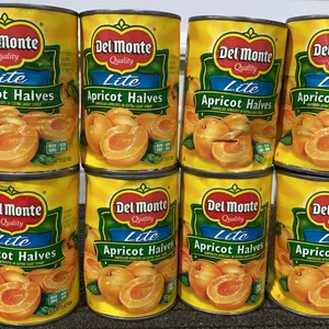 *NEW* Del Monte Lite Apricot Halves, 15 Oz Each/Qty 8 - Best By: 4/2028