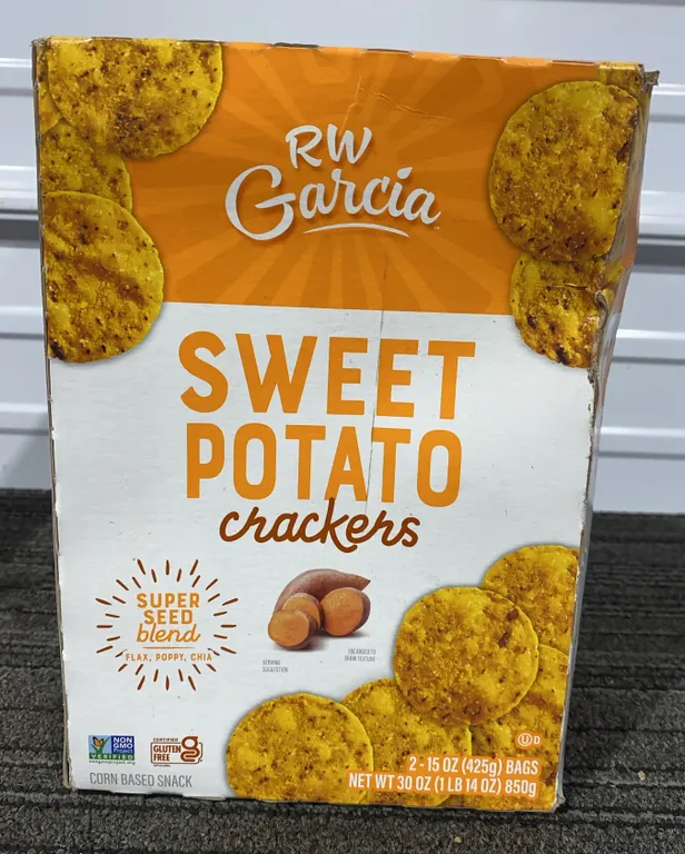 *NEW* RW Garcia 3 Seed Sweet Potato Crackers, 30 Oz - Best By: 11/2026