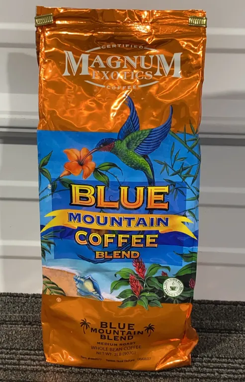 *NEW* Magnum Exotics Blue Mountain Coffee Blend Whole Bean Coffee, 2 lb - Best By: 8/2027