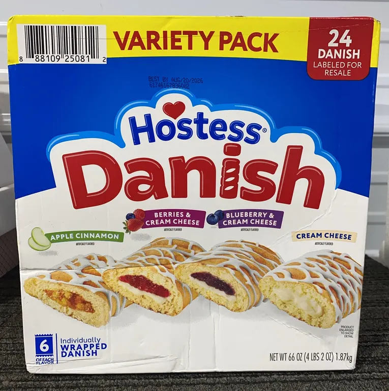 *NEW* Hostess Variety Pack Danish Pastries, 24 Ct - Best By: 8/2026