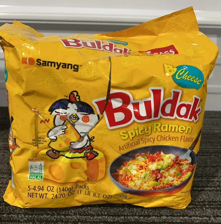 *NEW* Samyang Buldak Cheese Spicy Hot Chicken Stir-Fried Noodles, Qty 5 - Best By: 2/2027