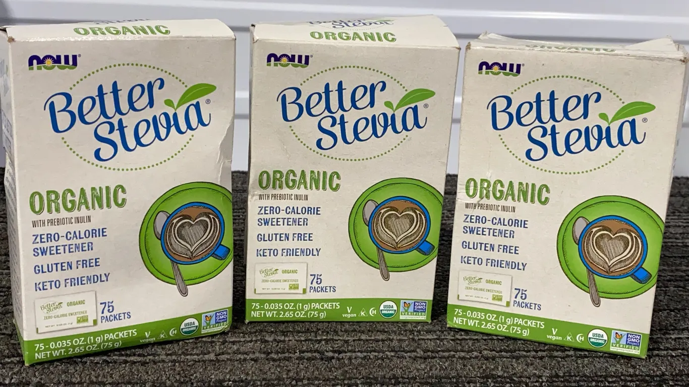 *NEW* 3 Pack, NOW BetterStevia Organic Zero-Calorie Sweetener, 75 Packets Each - Best By 4/2029