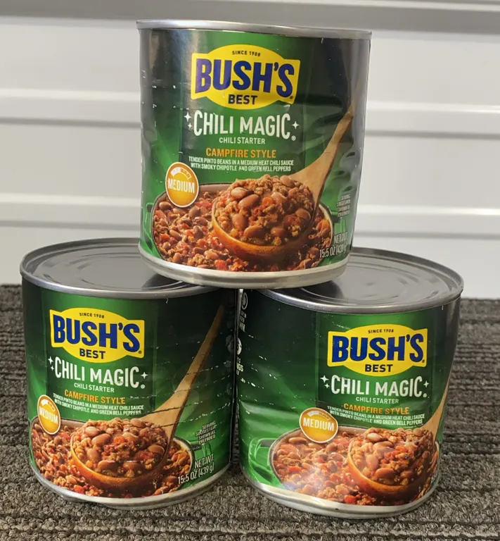 *NEW* 3 Pack, Bush's Chili Magic Campfire Style Chili Starter, 15.5 Oz Each - Best By: 9/2027