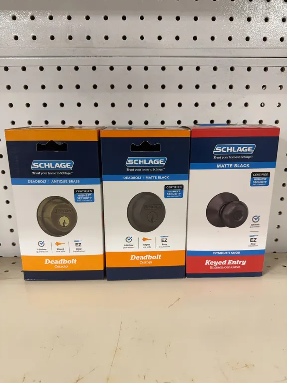(3) Schlage Door Handle and Deadbolt Sets