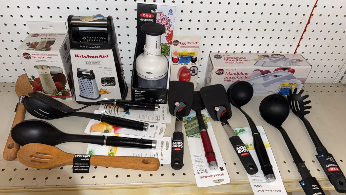 Kitchen utensils, and supplies