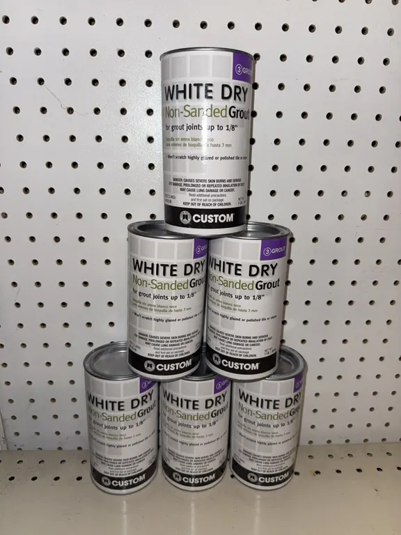 White dry non-sanded, grout