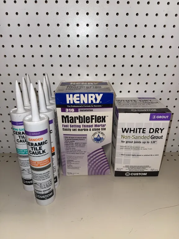 Ceramic tile caulk and non-sanded grout
