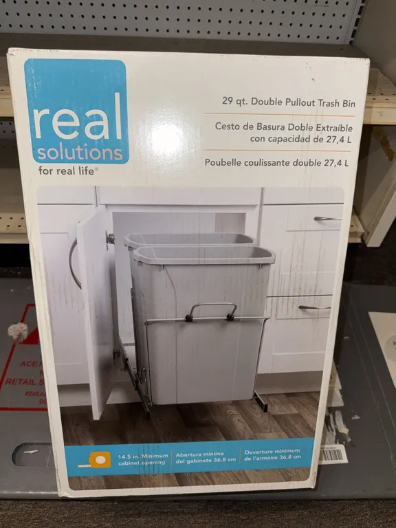 Real solutions 29 quart double pull out trash bin