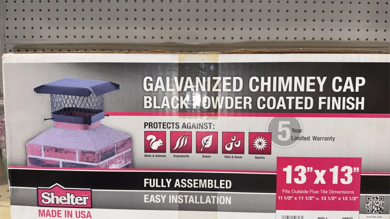 Galvanized chimney cap 13 x 13