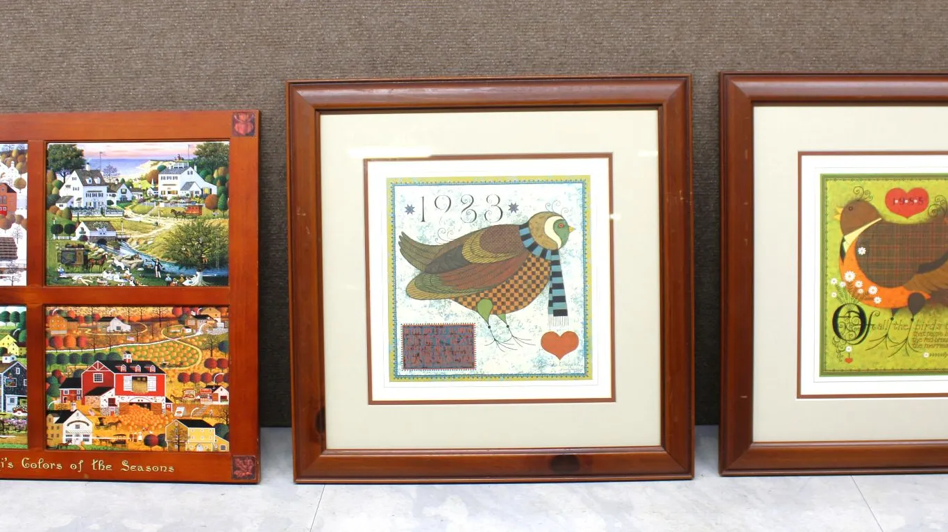 Charles Wysocki Framed Wall Art Pieces