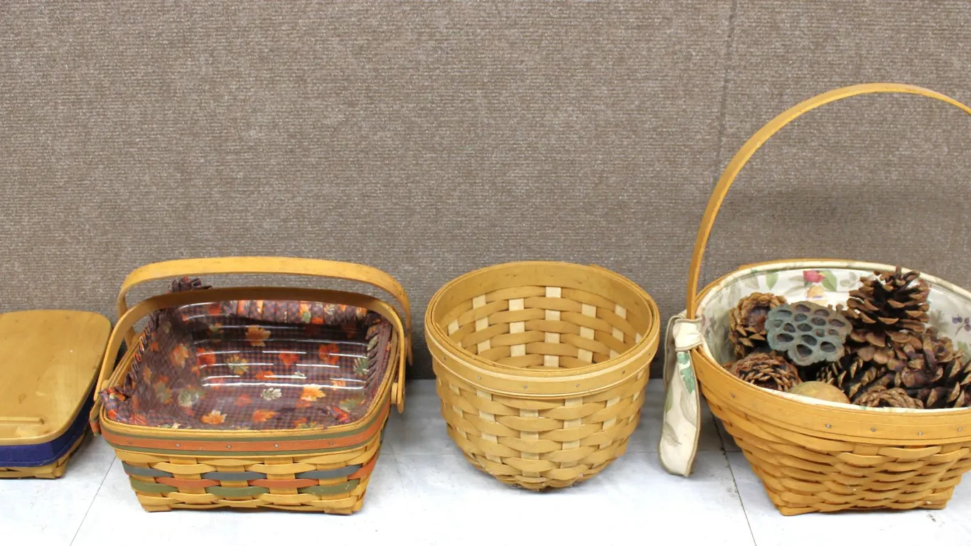 4 Longaberger Handwoven Baskets