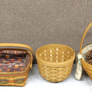 4 Longaberger Handwoven Baskets