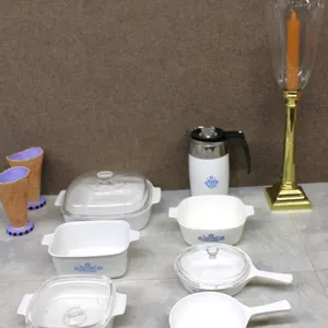Corning Ware Dishes, Baldwin Brass Candle Holder