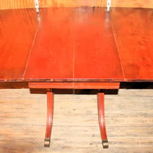 Vintage Duncan Phyfe Style Mahogany Double-Pedestal Drop-Leaf Table