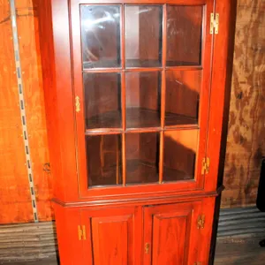 Henkel-Harris "Virginia Galleries" Wild Black Cherry Lighted Corner Cabinet