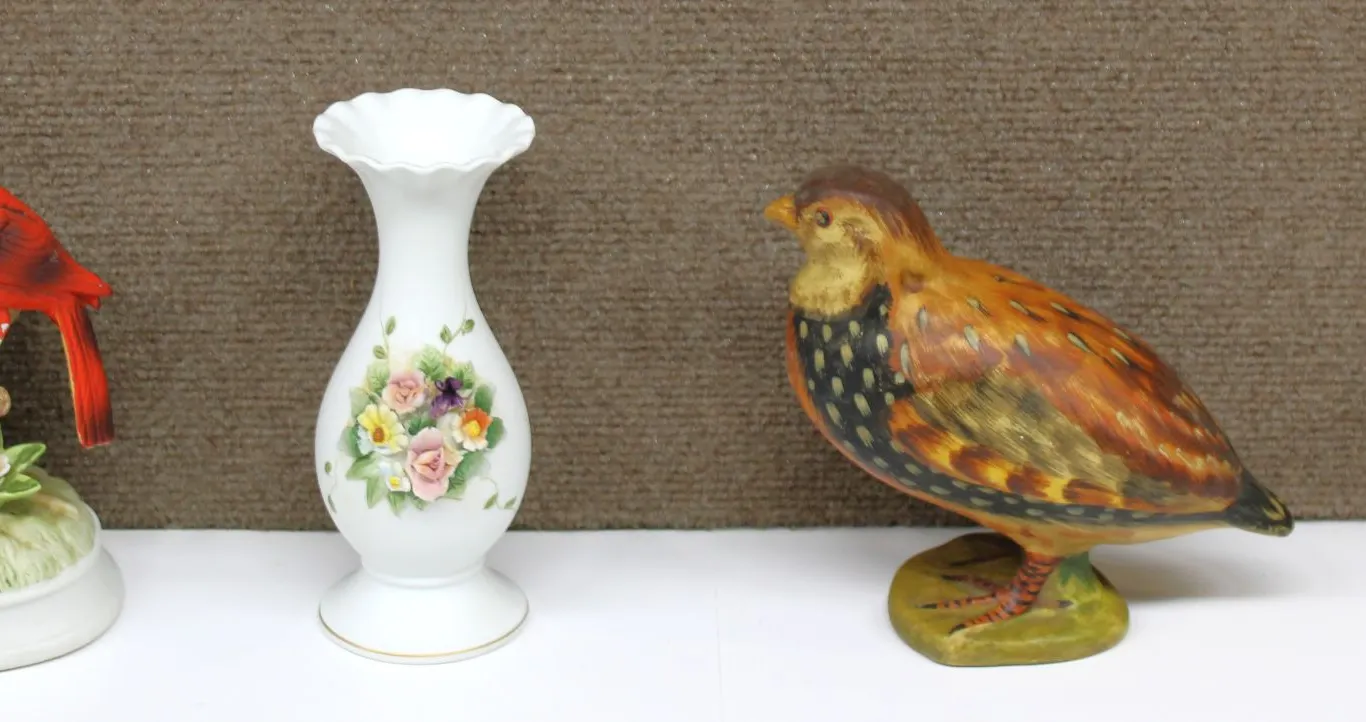 Gorham Bird Figurine, Lefton Vases, Partridge