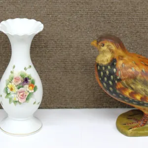 Gorham Bird Figurine, Lefton Vases, Partridge
