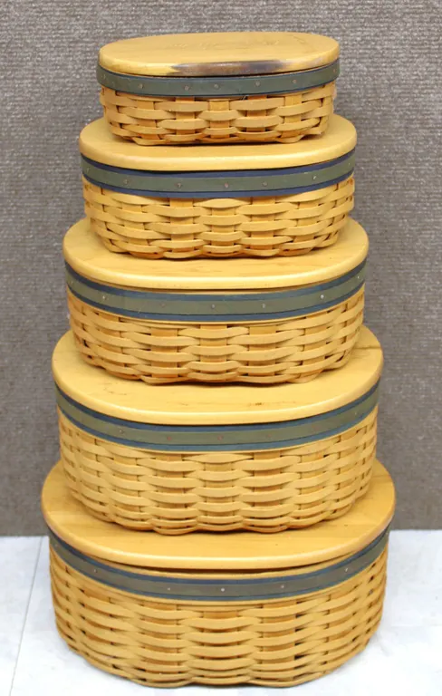 Longaberger Harmony Baskets Set of 5 Handwoven USA